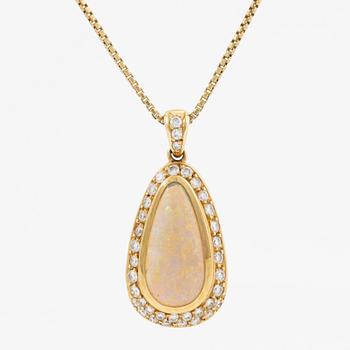 Pendant, H. Stern, 18K gold with opal and brilliant-cut diamonds.