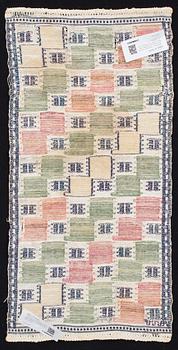 VÄVNAD, "Löwendal", inplock på linnebotten, AB MMF (AB Märta Måås-Fjetterström). Ca 77 x 38 cm.