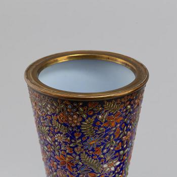 BORDSLAMPOR, ett par, glas, 1800-tal.