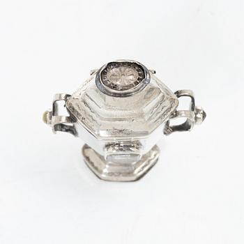 Scent box, silver, mark of Peter G.S. Hiller, Løgumkloster, Denmark (1777-1853).
