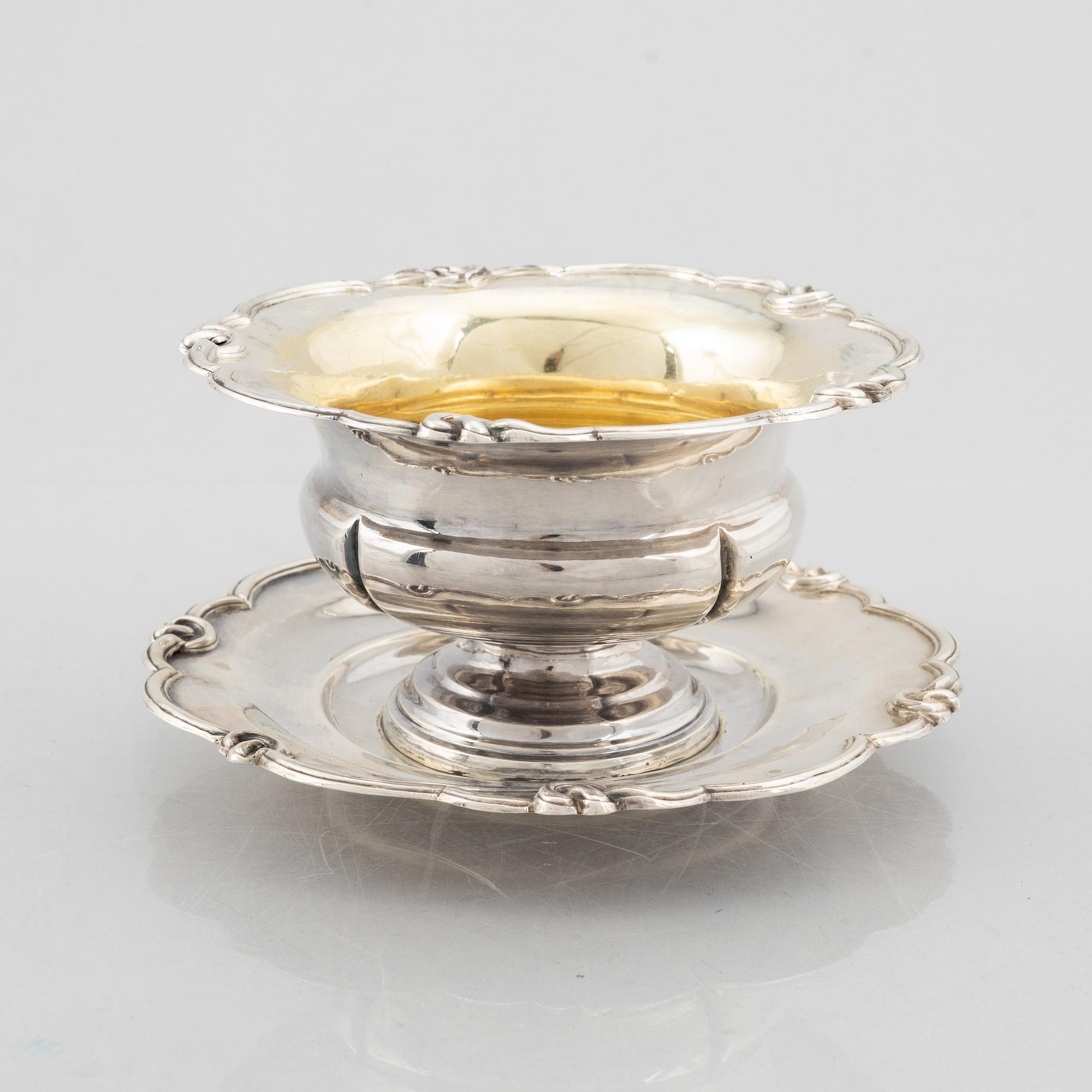 A Swedish silver sauce bowl, mark of Carl Olof Holm, Norrköping, 1856.