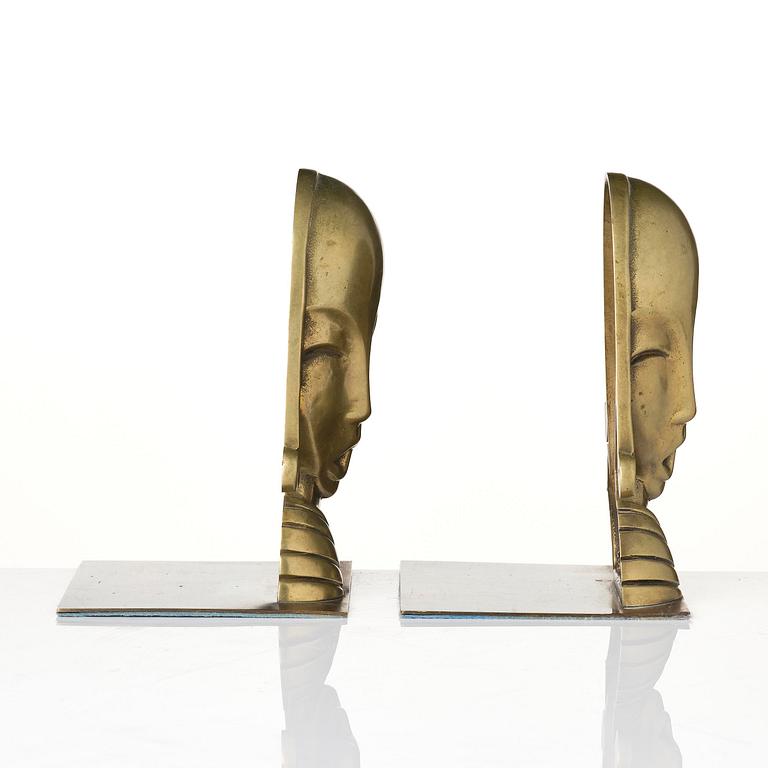Carl-Einar Borgström, a pair of brass bookends model "840", Ystad-Metall.