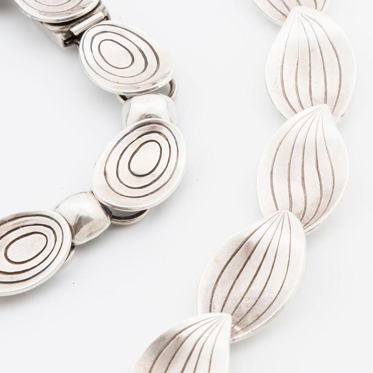 BRACELET and NECKLACE, silver, ALTONA and STIGBERT, 1956 and 1957.