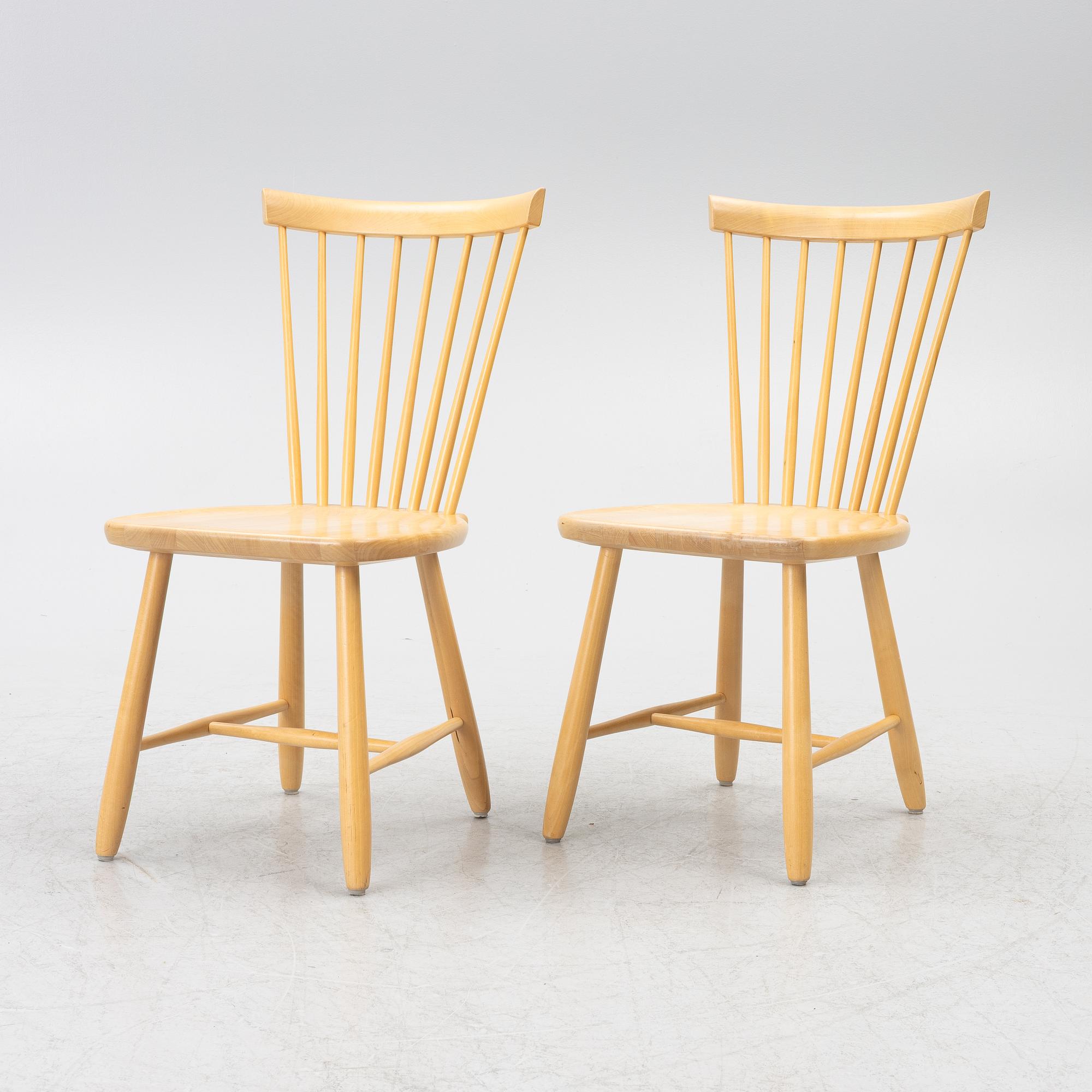 Carl Malmsten, chairs, a pair, "Lilla Åland", Stolab, 2007.