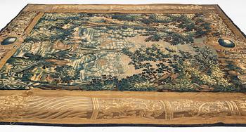 A later 17th century flemish "Verdure" tapestry,  ca 327 x 370 cm.