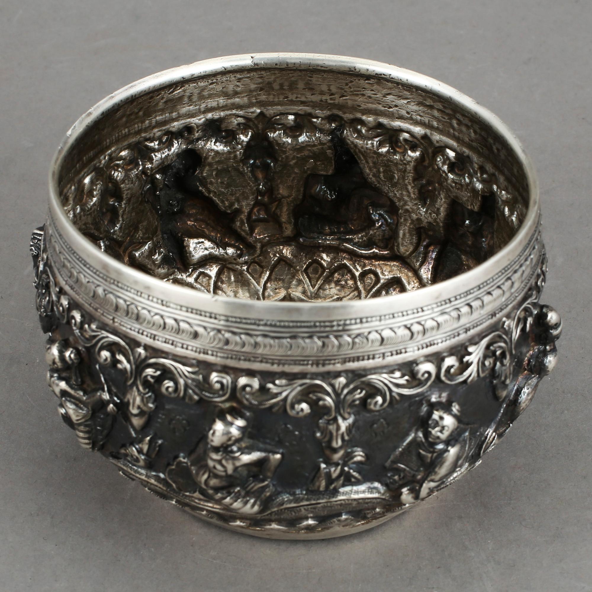 SKÅL, silver, Burmesisk, vikt ca 222g.