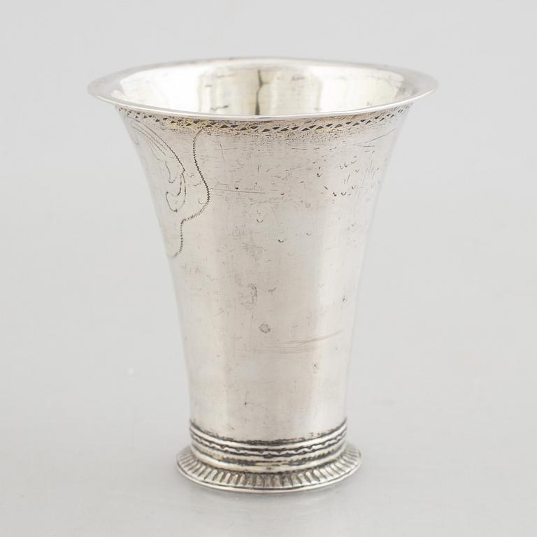 A Swedish Silver Beaker, mark of Samuel Zettersteen, Lidköping 1771.