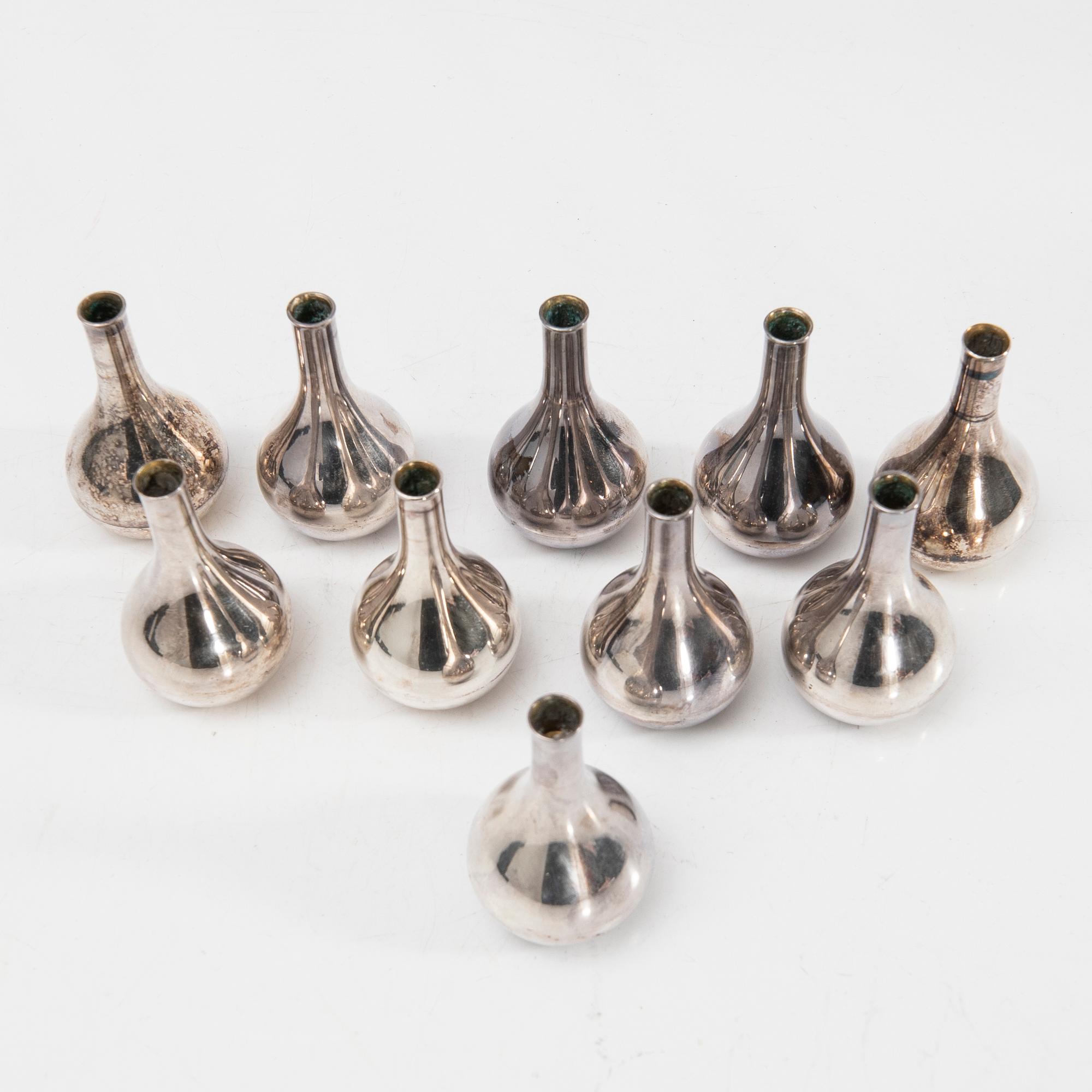 Jens Quistgaard, Candle holders, 10 pcs, Denmark, second half of the 20th century.