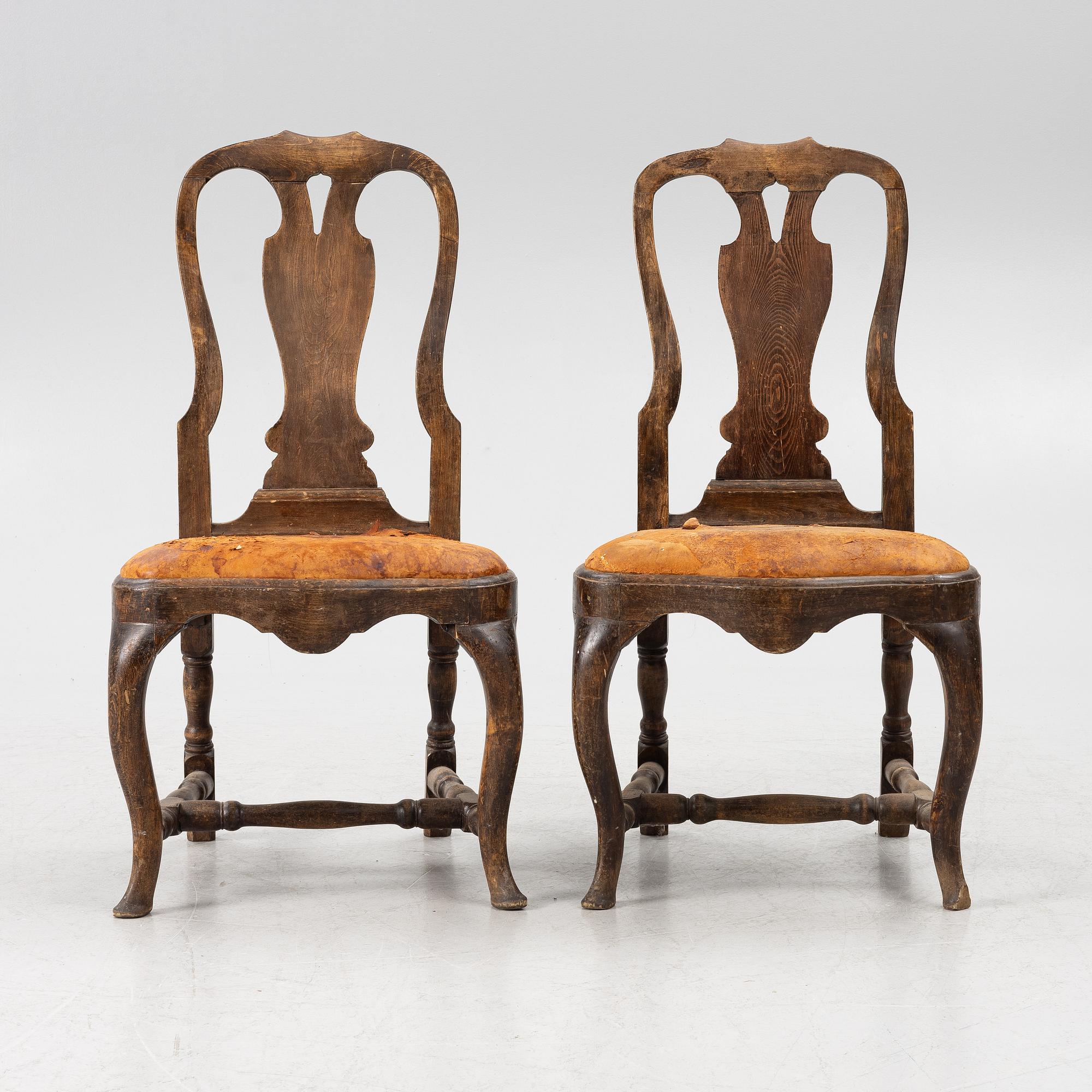 A pair of late 18th century Rococo chairs.