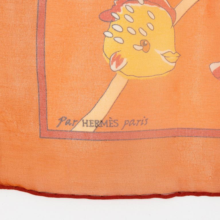 Hermès, scarf, 'Au clair de la mer".