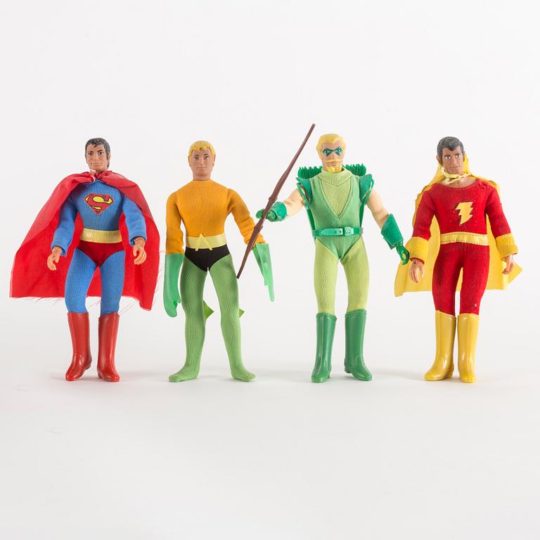 WORLDS GREATEST SUPER HEROES, 8 stycken actionfigurer, DC comics, Mego, 1970-tal.
