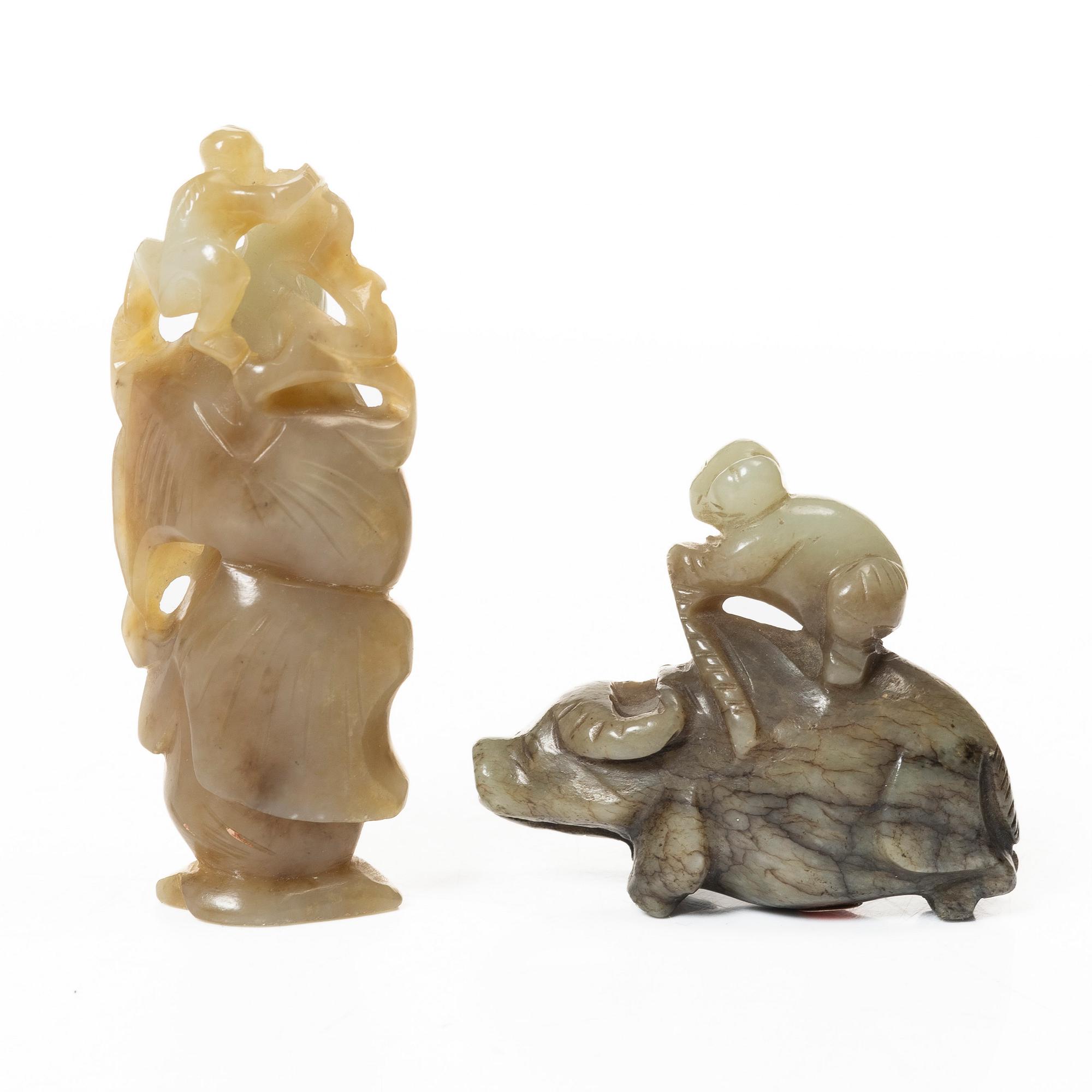 Figuriner, fem stycken, sten. Kina, 1900-tal.