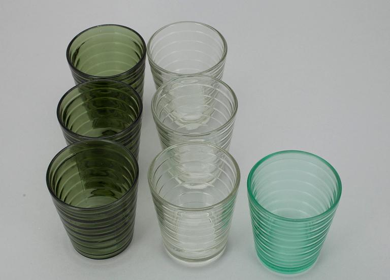 DRICKSGLAS, 7 st. Aino Aalto, Iittala, 1900-talets slut. H 9.