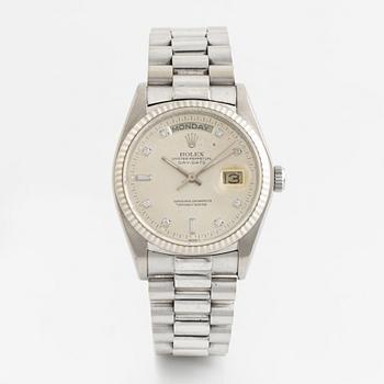 Rolex, Day-Date, "Diamond Dial", wristwatch, 36 mm.