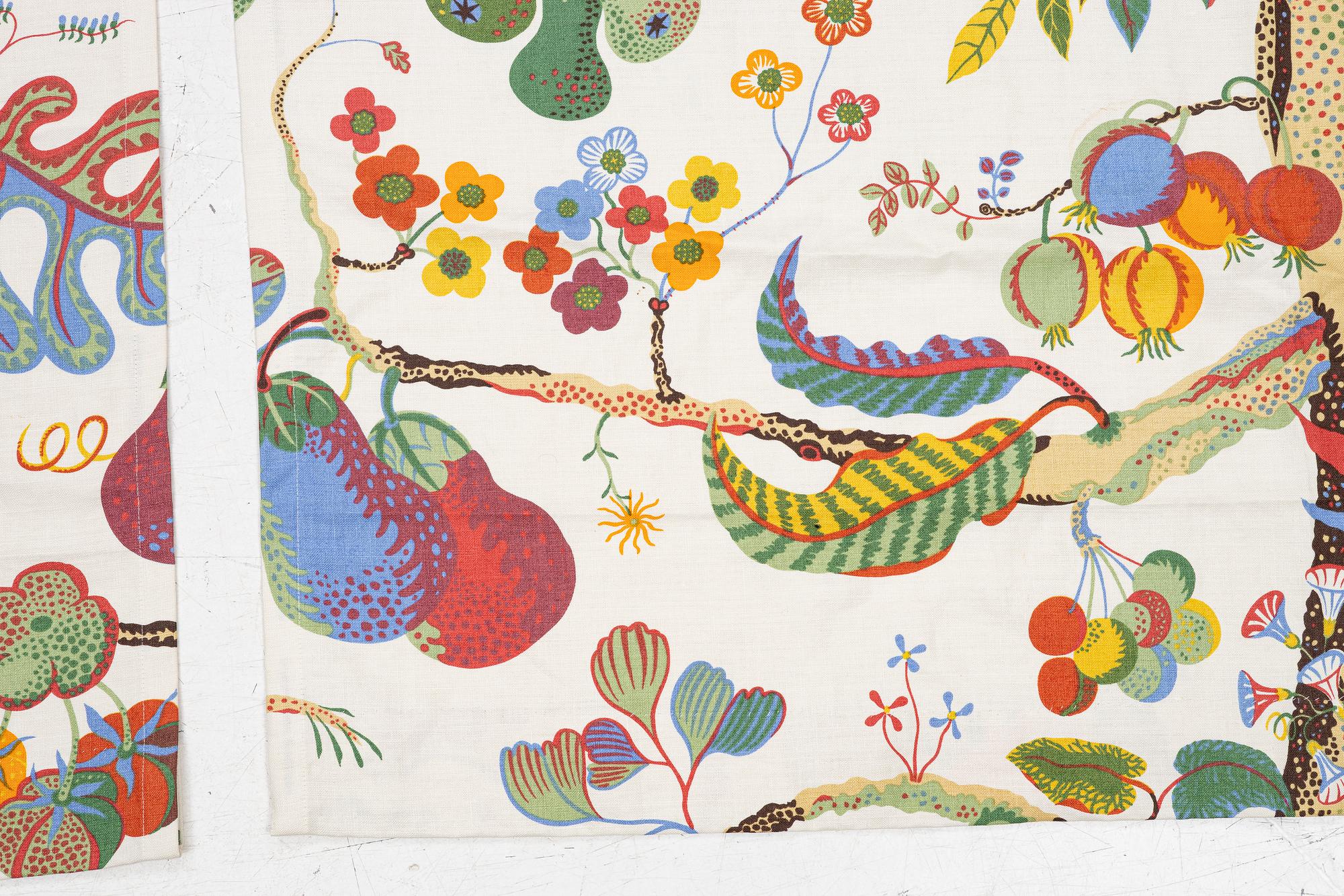 Josef Frank, a pair of 'Vegetable Tree' curtains, Svenskt Tenn.
