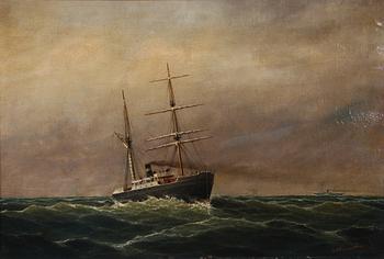 OKÄND KONSTNÄR, olja på duk, bär sign A.H. Baumgarten, sent 1800-tal.