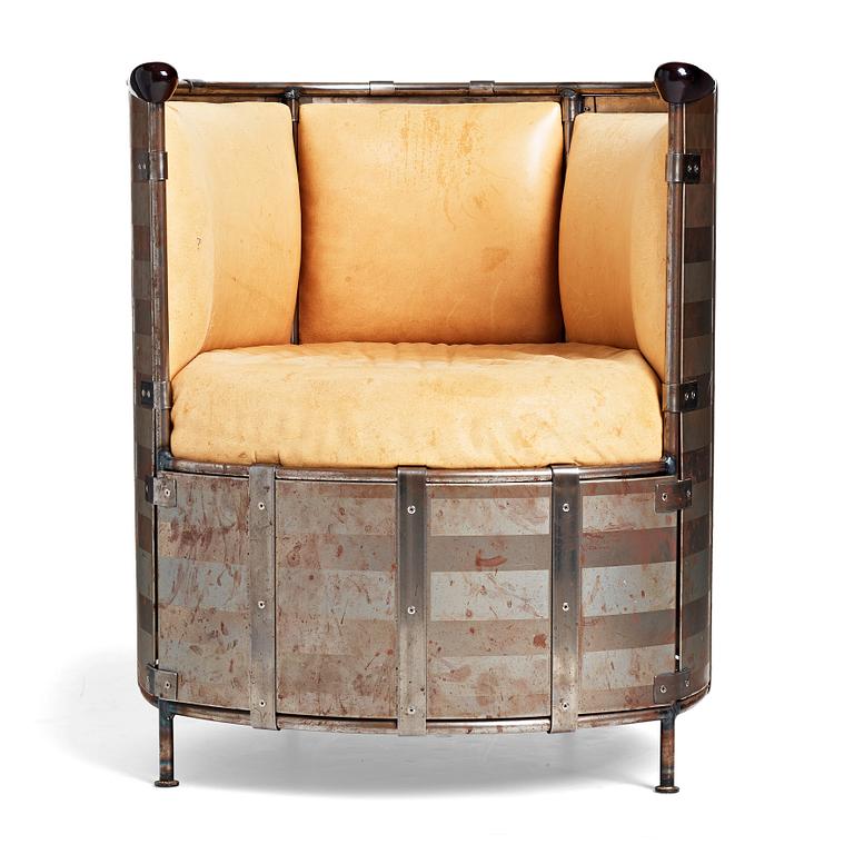 Mats Theselius, an easy chair, "Älgskinnsfåtöljen", Källemo, Sweden post 1991.