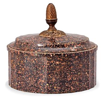 659. A Swedish Empire porphyry butter box.