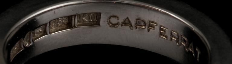 RING, platina med 10 briljantslipade diamanter, totalt ca 0,7 ct, Gunnar Fahlström, Stockholm, 2008. Vikt 9 g.