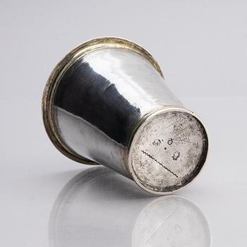 A Swedish early 18th century parcel-gilt silver beaker, mark of Salomon Feiff, Stockholm 1704.