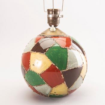 A 1930s glass table lamp.