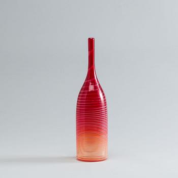 A CENDESE GLASS VASE, 1980.