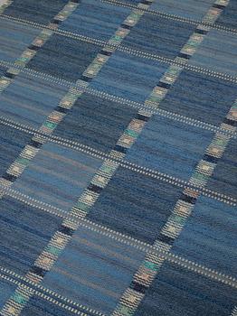 Barbro Nilsson, A CARPET, "Falurutan starkblå", flat weave, ca 196,5 x 139,5 cm, signed AB MMF BN.