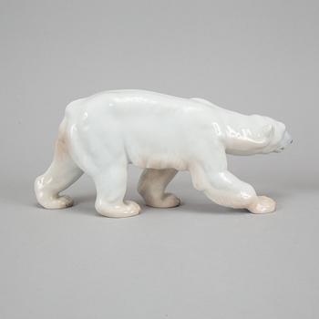 Bing & Grøndahl, three porcelain polar bears, Denmark.