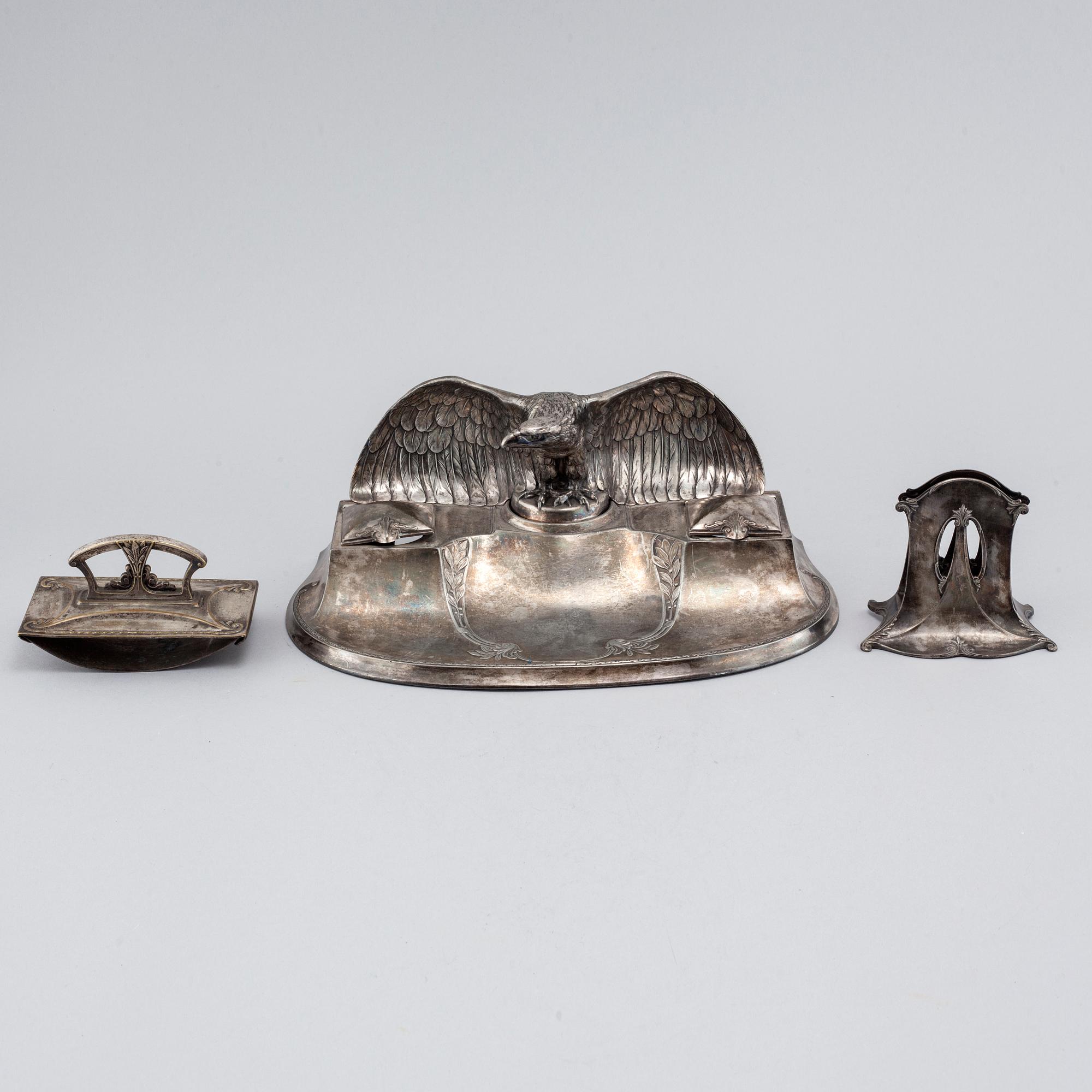A three piece writing set from WMF, first half of the 20th century.