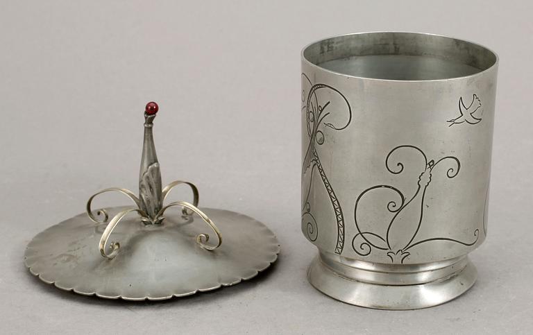TOBAKSBURK, tenn,  Arendal, Norge, art déco, 1920-30-tal.