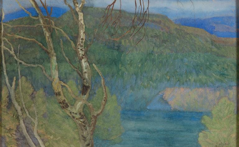 HELMER OSSLUND, waterolor on paper, signed.