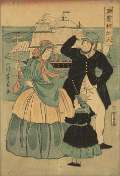 Utagawa Yoshikazu, träsnitt, 1800-tal.