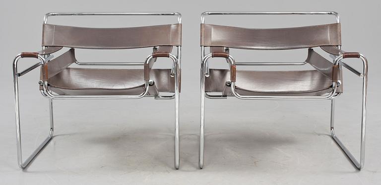 FÅTÖLJER, ett par, "Wassily", Marcel Breuer, efter, tillverkad av Knoll International, 1980-tal.