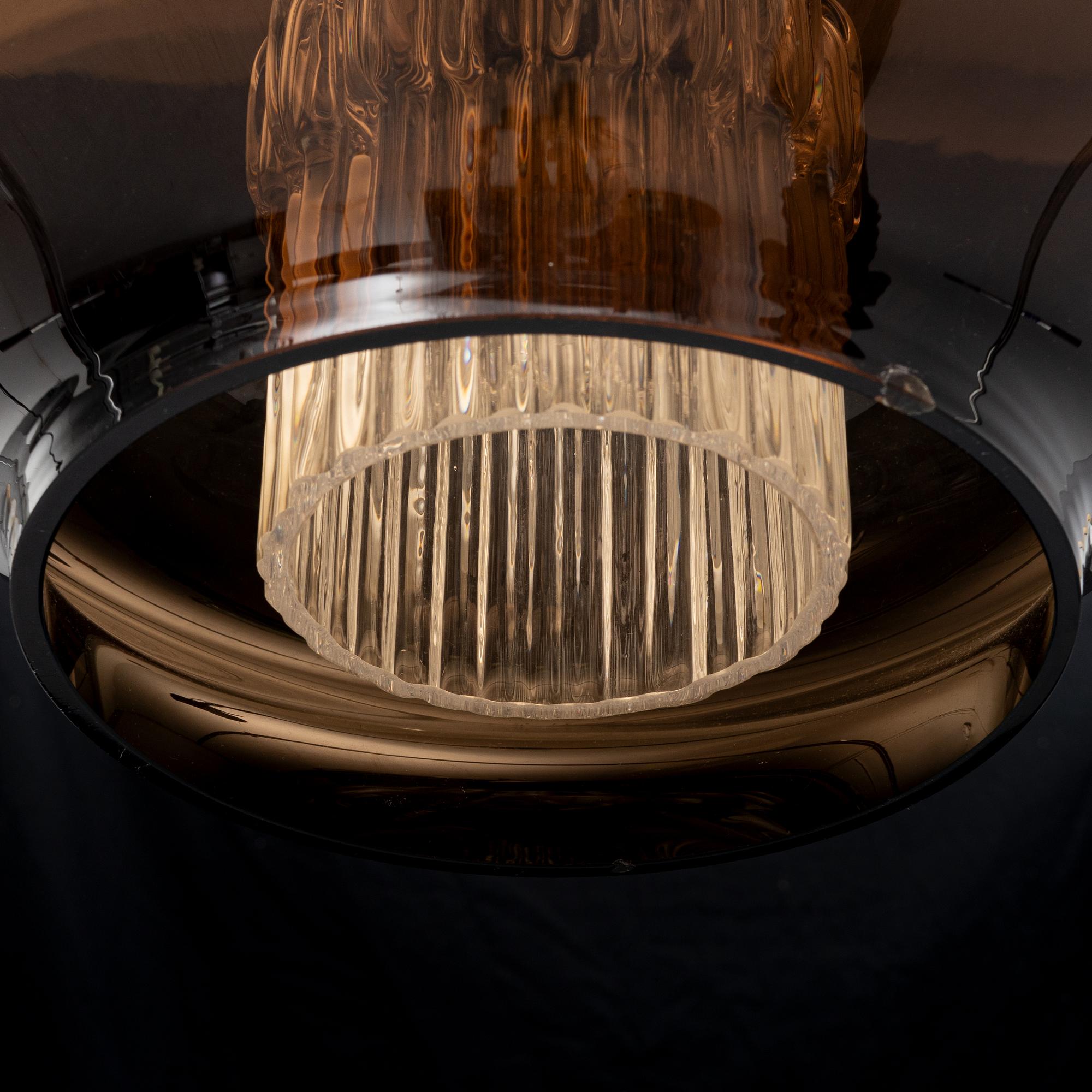 Carl Fagerlund, taklampa, Orrefors, 1970-tal.