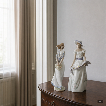 Lladró, figurines, 2 pcs, "Fragrances and Colors" and "Romantica", Spain.