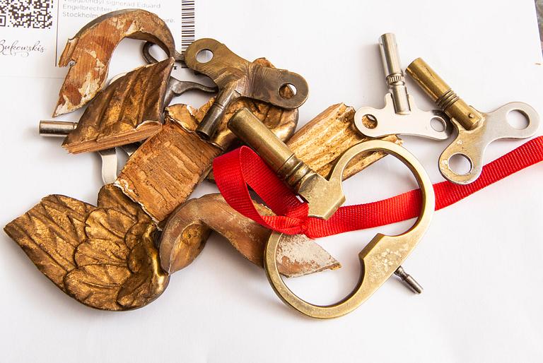 Väggpendyl signerad Eduard Engelbrechten, (verksam i Stockholm 1815-1845). Senempire.