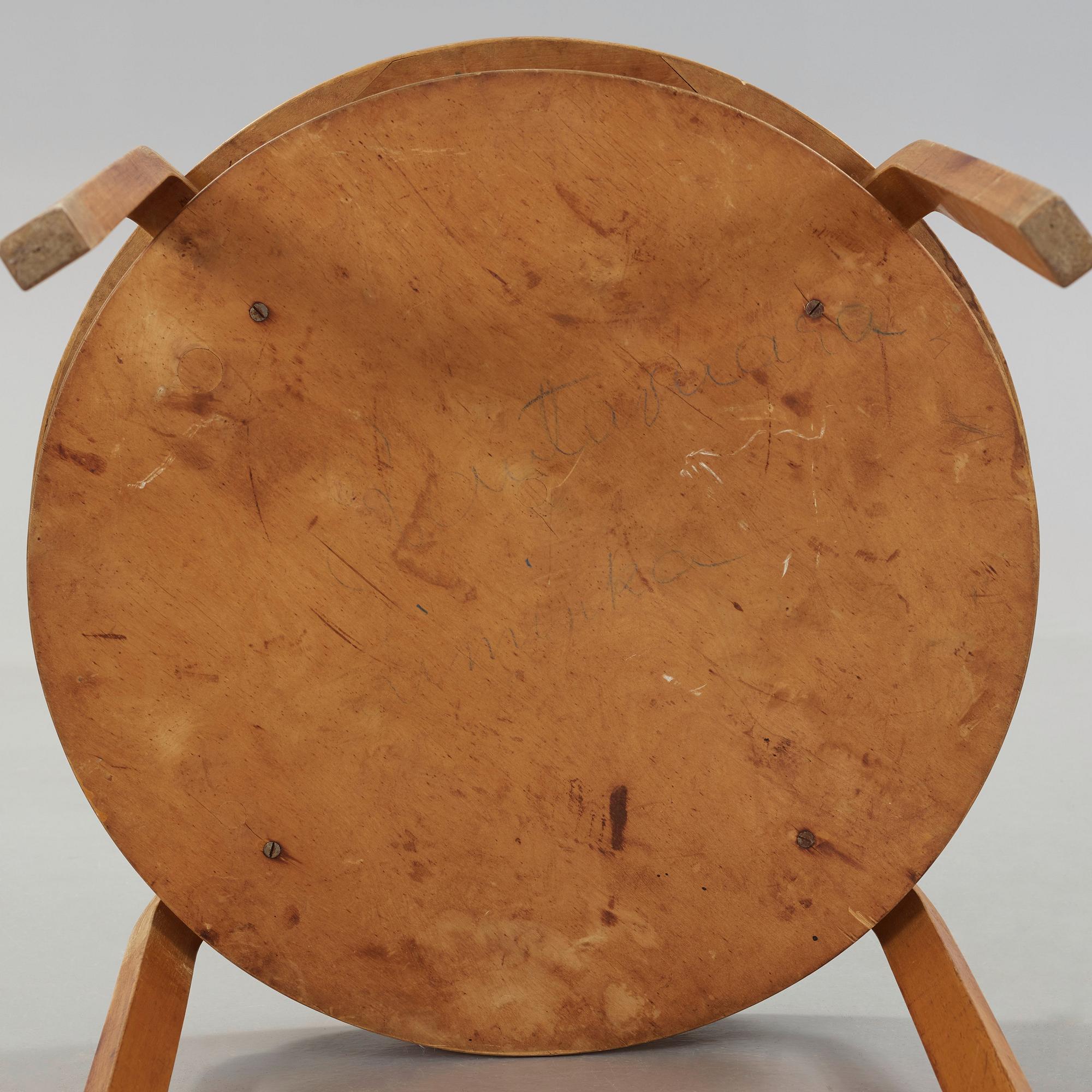 A black linoleum top birch table attributed to Alvar Aalto, Huonekalu-ja Rakennustyötehdas Oy for Artek, Finland 1940's.