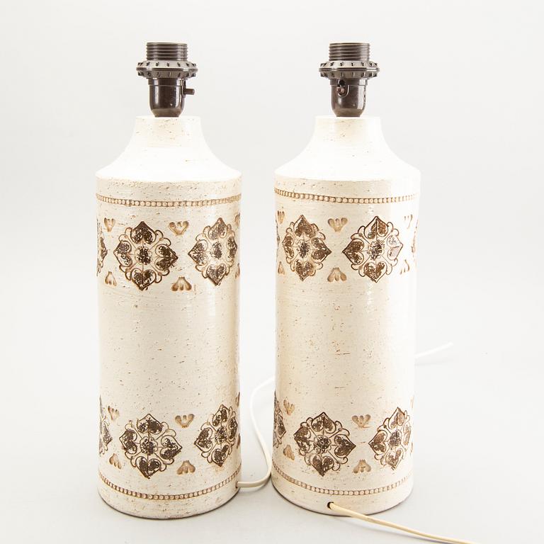 Table lamps a pair of Bitossi / Bergboms 1970s.