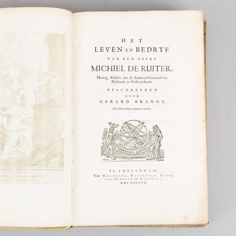 Om sjöhjälten Michiel Adriaansz. de Ruyter, med graverade planscher.