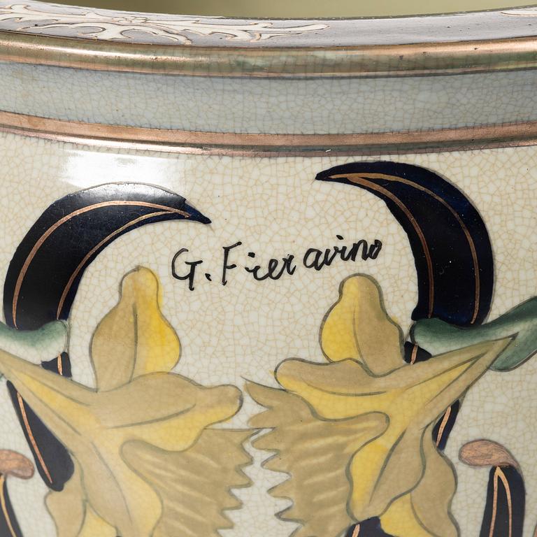 Outer covers, a pair, porcelain, G Fieravino, Italy, late 20th century.