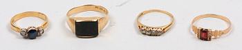RINGAR, 4 st, 18K resp 20K guld.