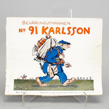 SERIETIDNING/JULALBUM, "Beväringsmannen No 91 Karlsson". Utgiven av Åhlén och Åkerlunds förlag, 1934.