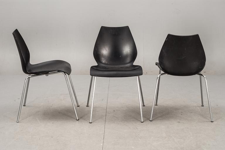 STOLAR, 3 st, "Maui", Vico Magistretti för Kartell, Italien, märkta.