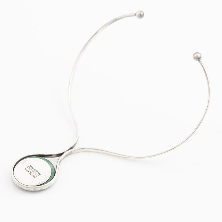 Per Dåvik for Alton, a sterling silver necklace with malachite, Falköping 1975.