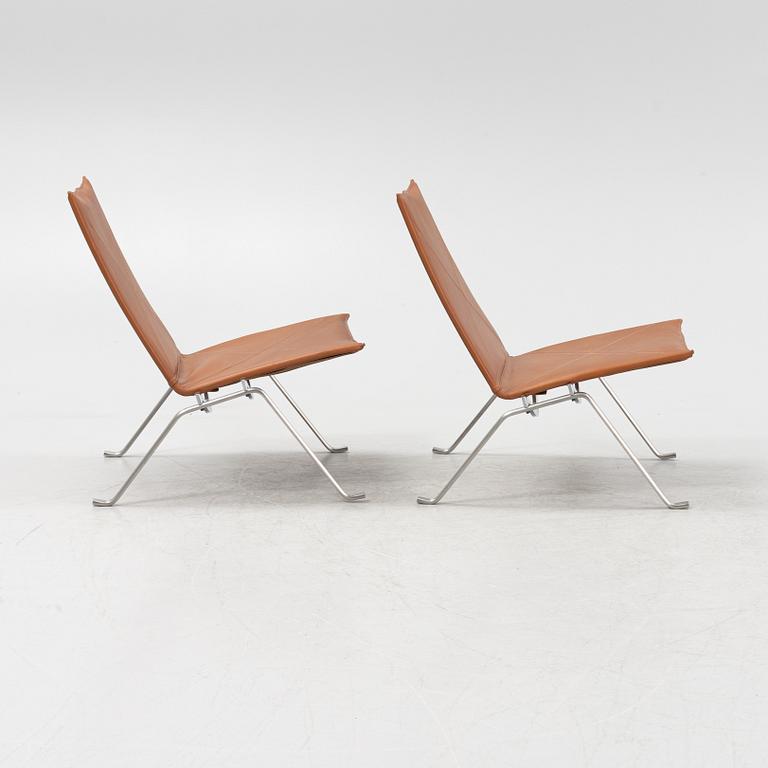 Poul Kjaerholm, fåtöljer, ett par, "PK 22", Fritz Hansen, Danmark, 1998.