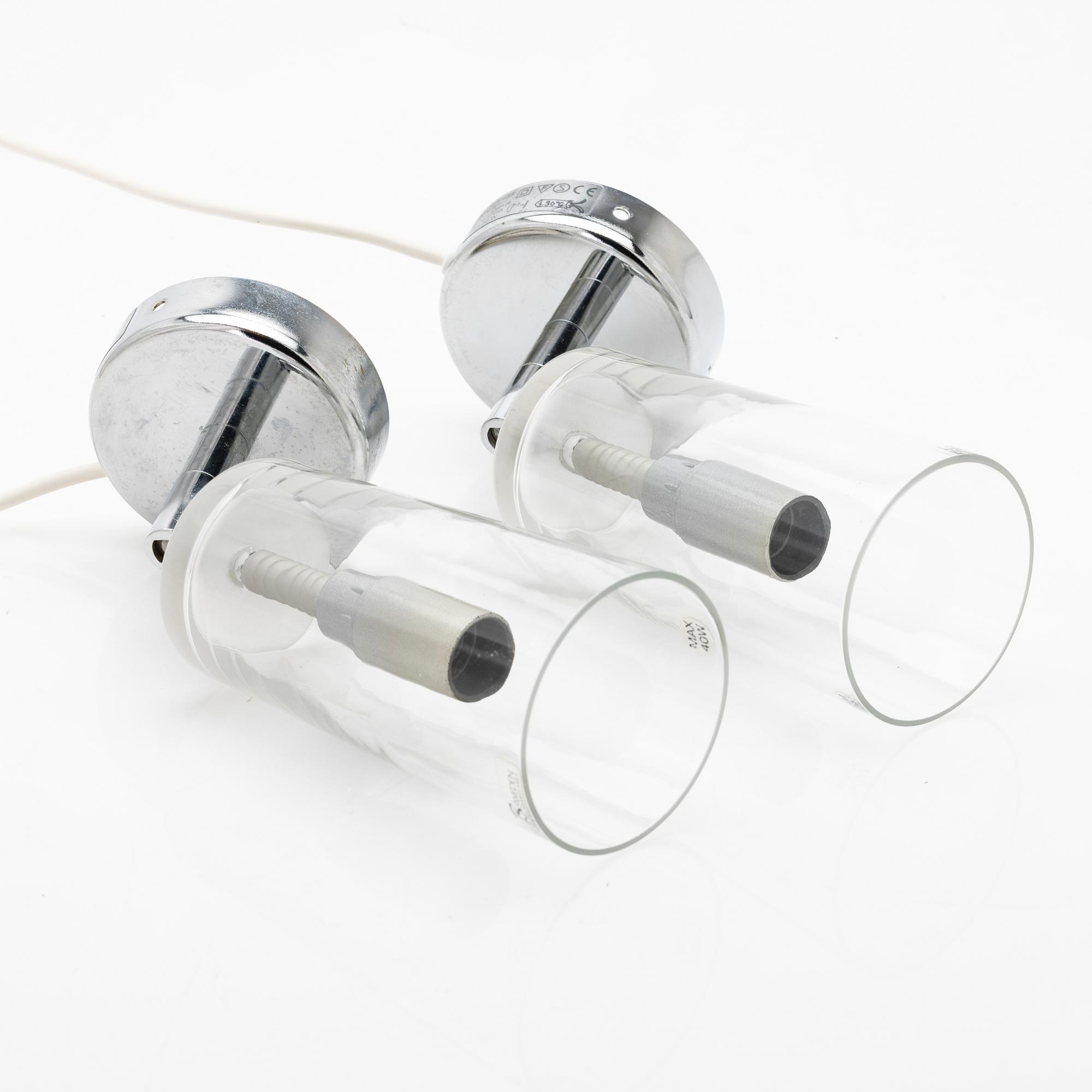 Gunnel Svensson, wall lights, a pair, “Manhattan 8”, for Bsweden, late 20th century.