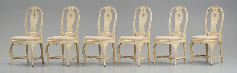 Six Swedish 1770's chairs.