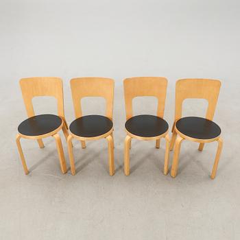 Alvar Aalto, four chairs model number 66, Finland, late 20th century.