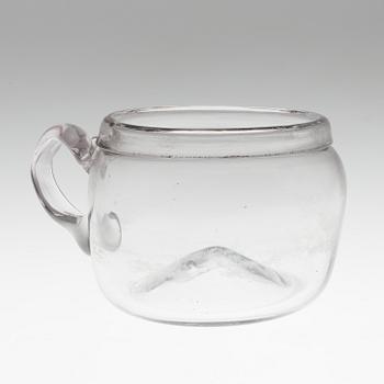 A glass potty, probably Norway, 1790-1820.