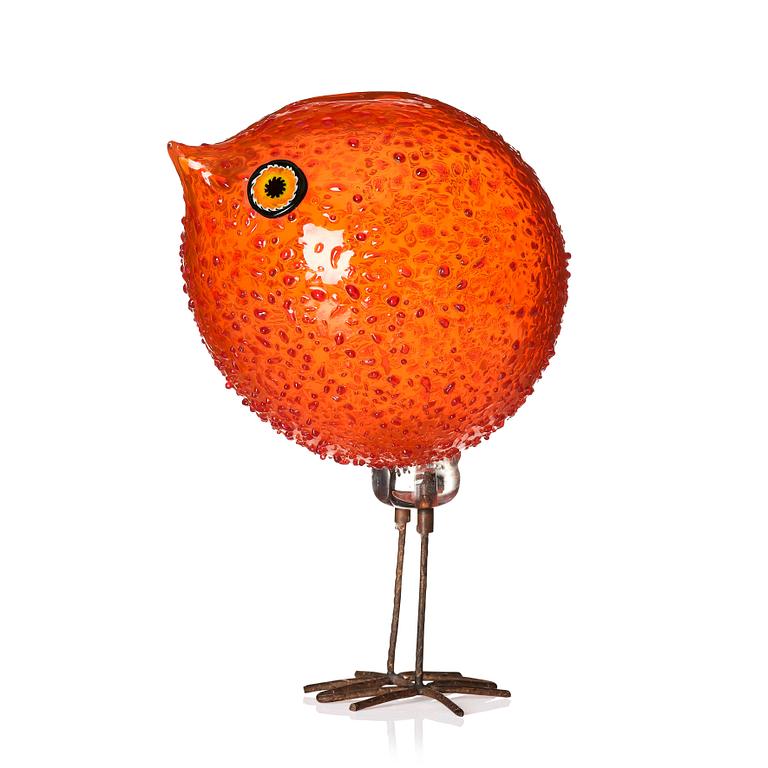 Alessandro Pianon, 'Pulcino', a glass sculpture of a bird, Vistosi, Murano, Italy 1960s.